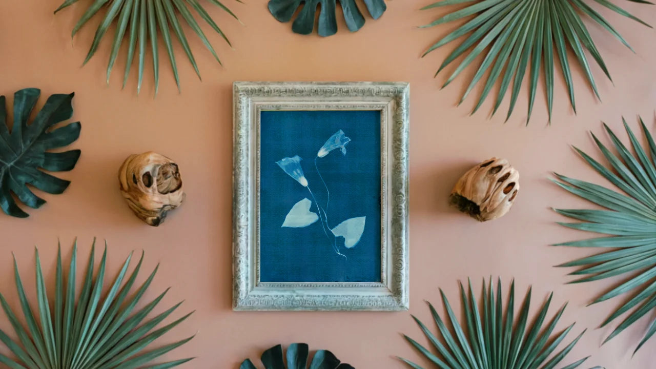 cyanotype ipomoea flowers wall art ideas flower arrangements