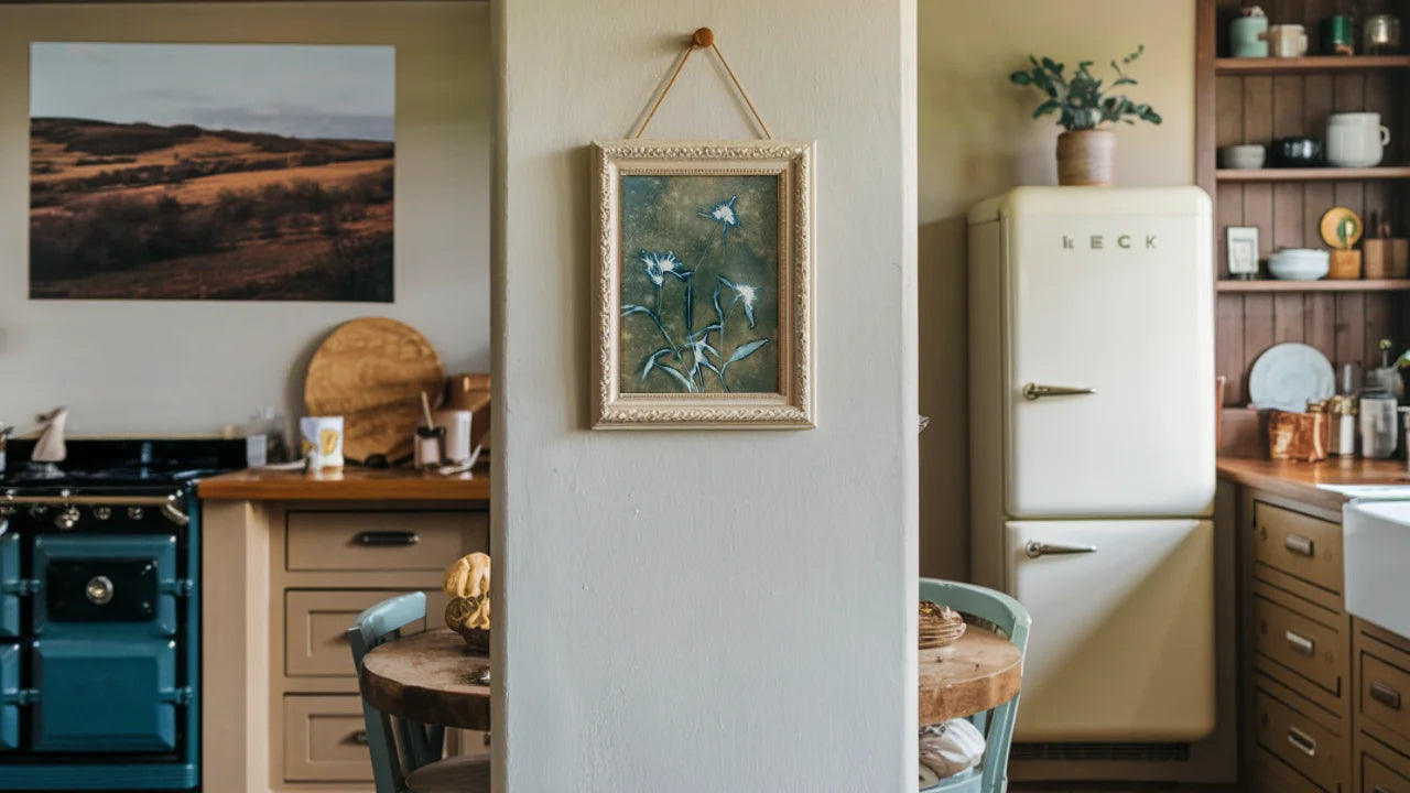 mock up wet cyanotype kitchen wallart